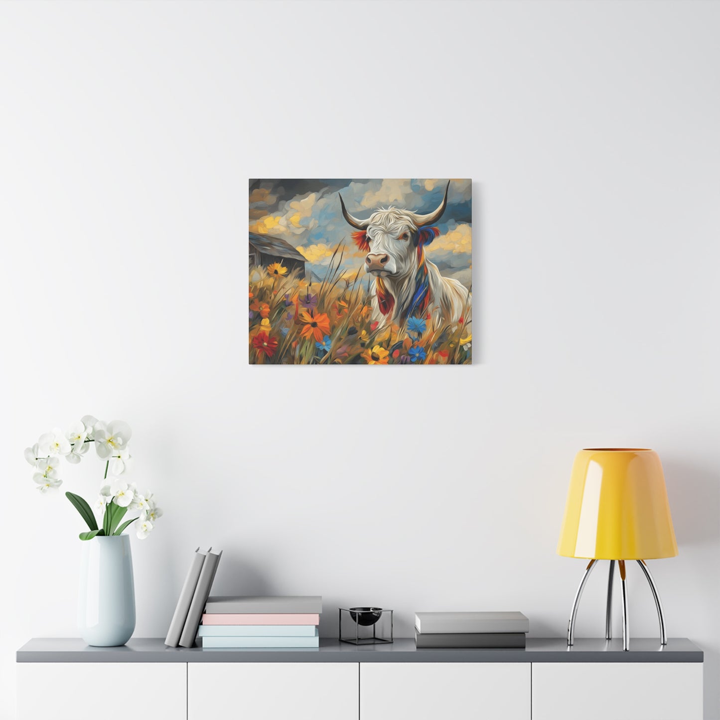 Colorful Cow Canvas Wall Art - Farmhouse Decor