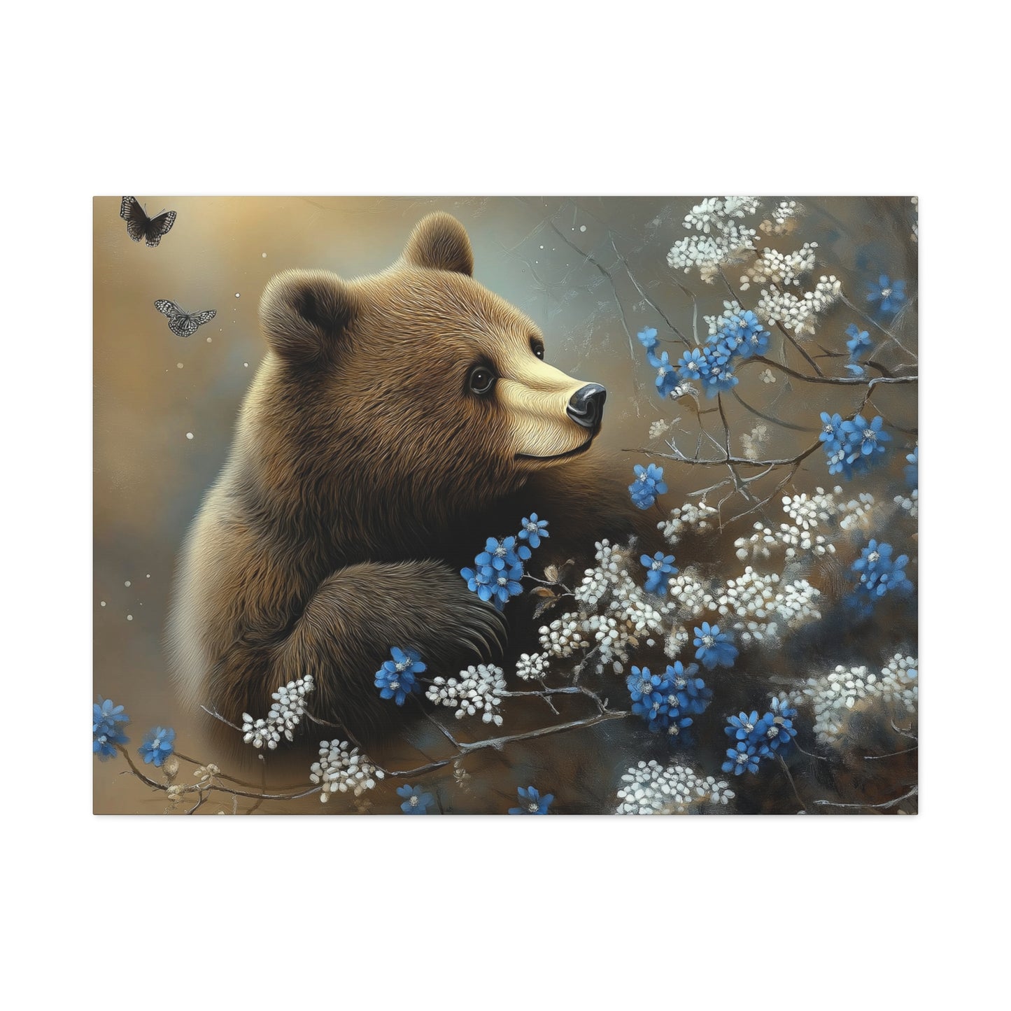 Bear Admiring the Flowers