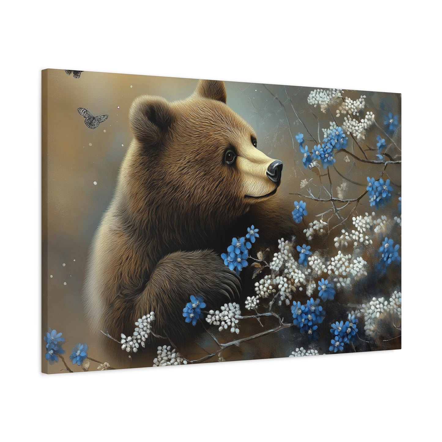 Bear Admiring the Flowers