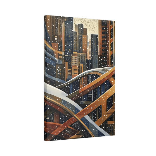 Urban Snowfall Canvas Art - Stretched Wall Decor 1.5 in. depth