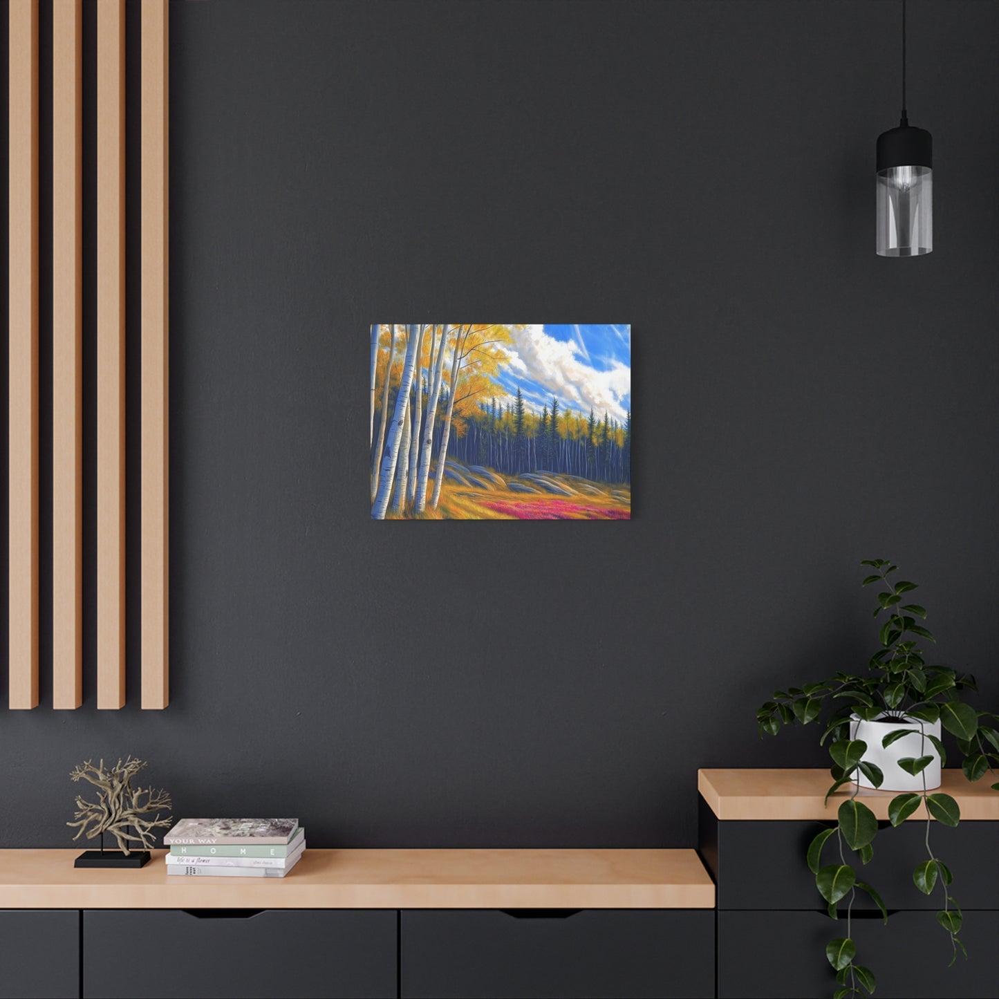 Canvas Wall Art - Pine trees in Rockies