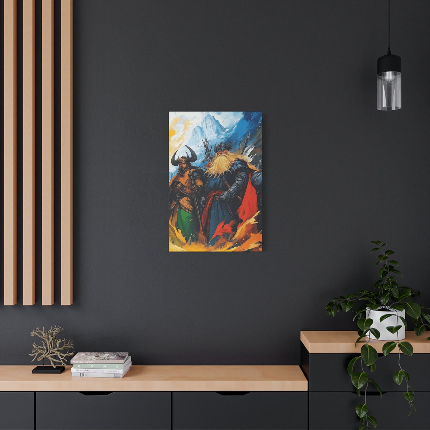 Epic Norse Warrior Canvas Art Print - Fantasy Wall Decor for Home or Office
