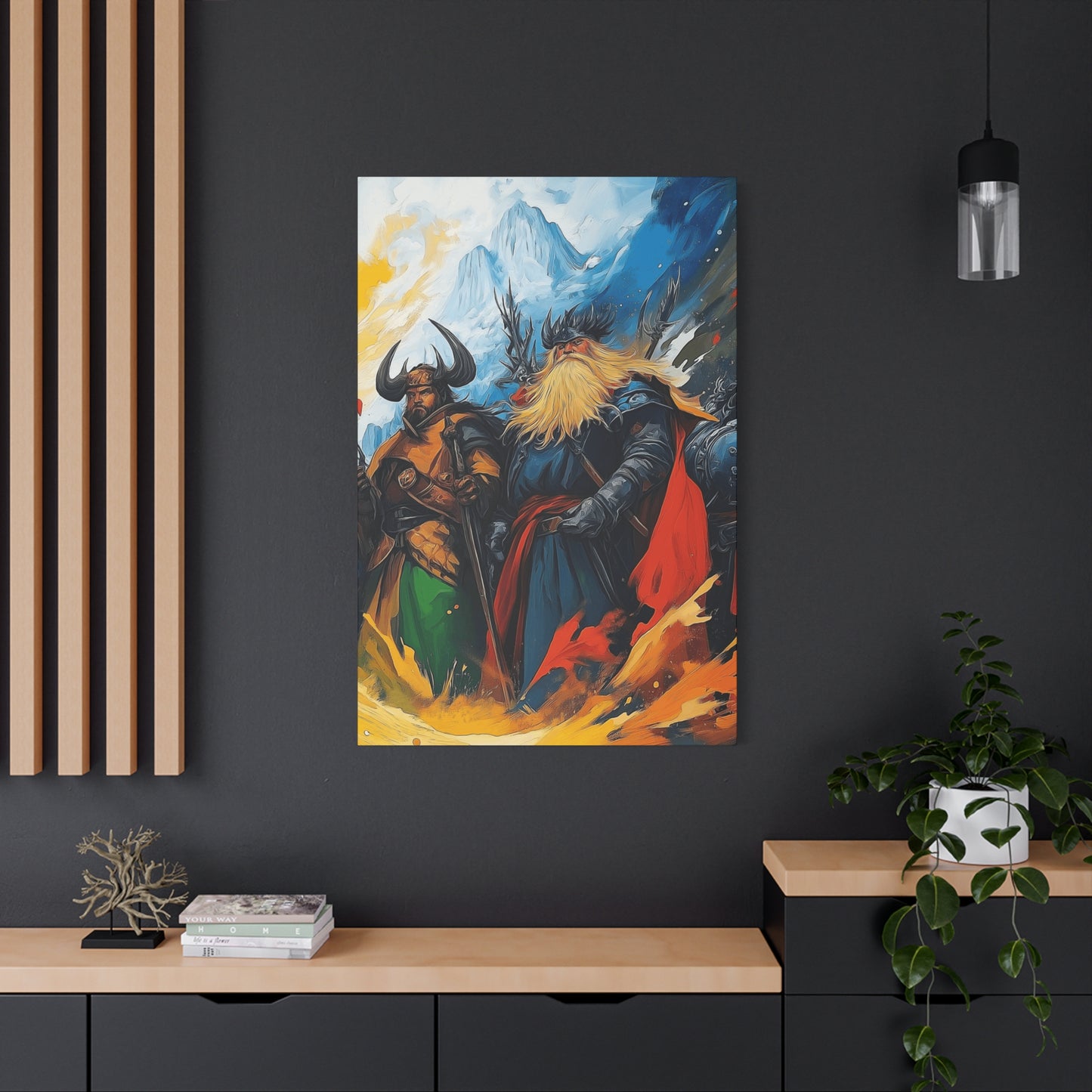 Epic Norse Warrior Canvas Art Print - Fantasy Wall Decor for Home or Office