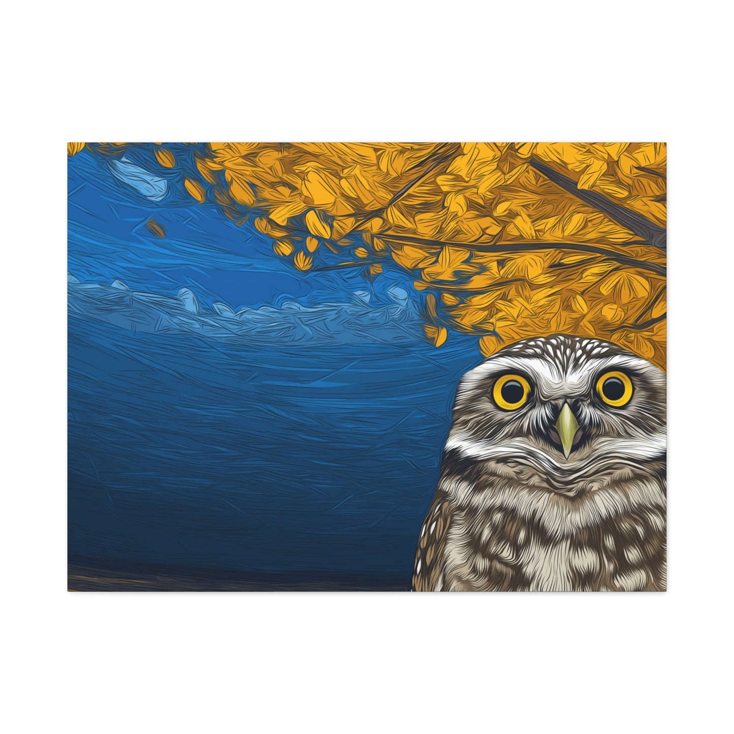 Canvas Print - Burrowing Owl in Aspen Tree