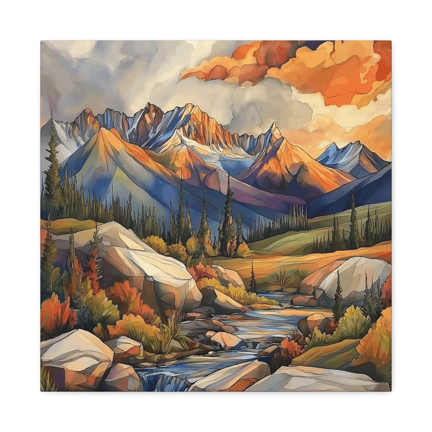 Mountain Landscape Canvas Art Print - Nature Wall Decor