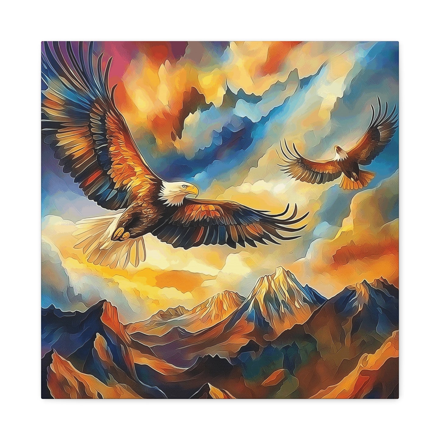 Majestic Eagle Canvas Art – Vibrant Stretched Wall Decor for Nature Lovers