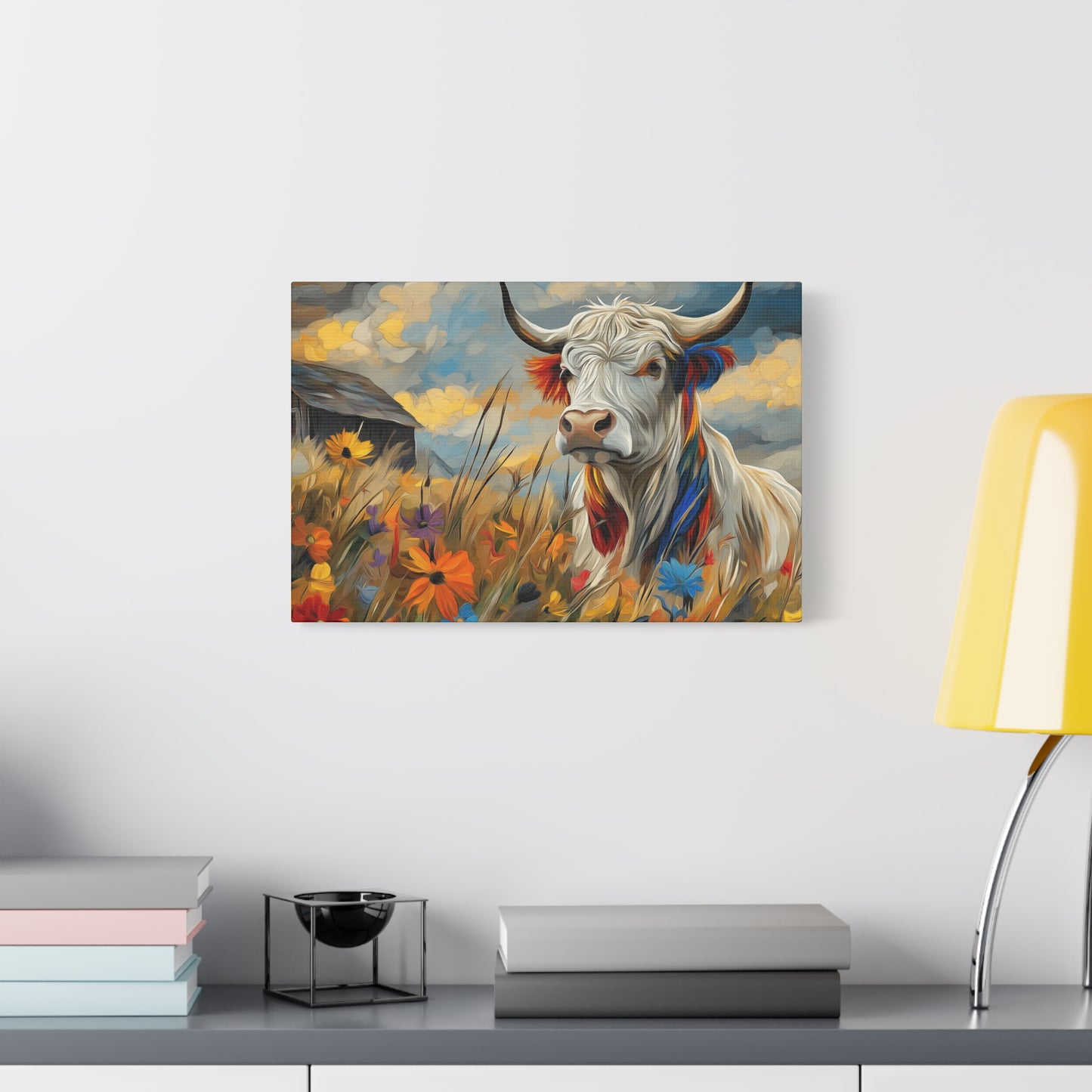 Colorful Cow Canvas Wall Art - Farmhouse Decor