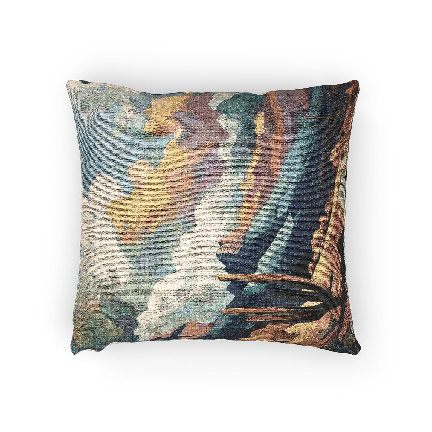 Desert Landscape Woven Pillow - Boho Home Decor