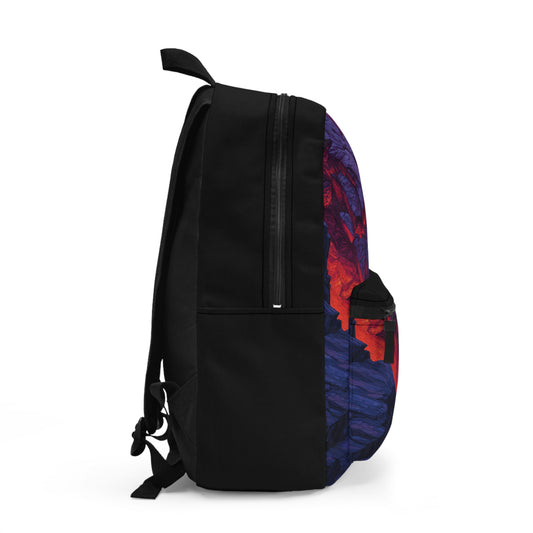 Vibrant Lava Flow Backpack — Bold Abstract Sunset Design