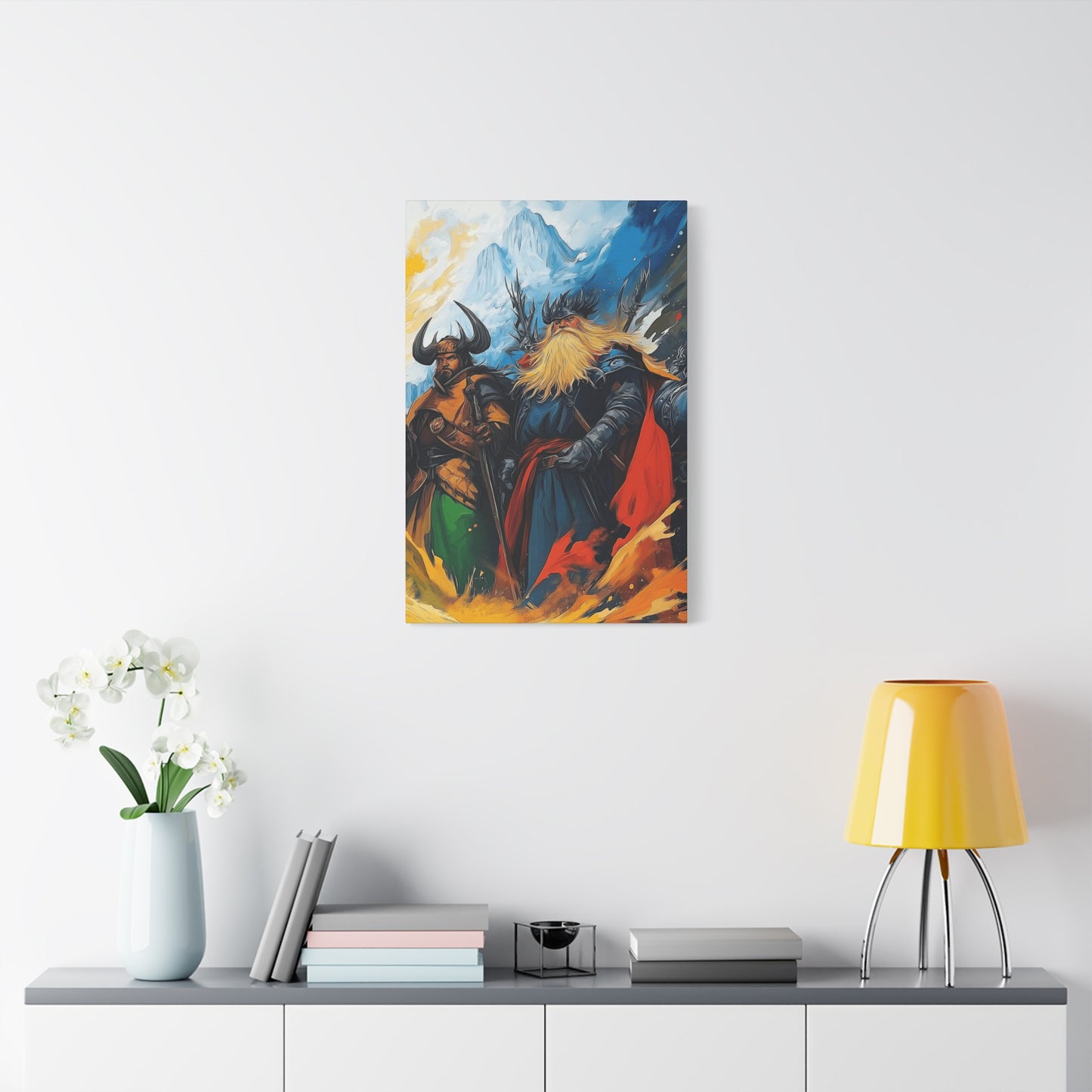 Epic Norse Warrior Canvas Art Print - Fantasy Wall Decor for Home or Office