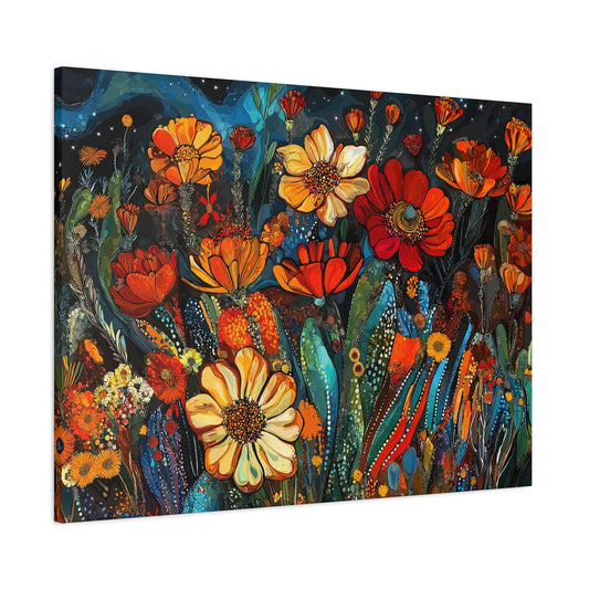 Canvas Wall Art - Cacti Flower Frenzy 1