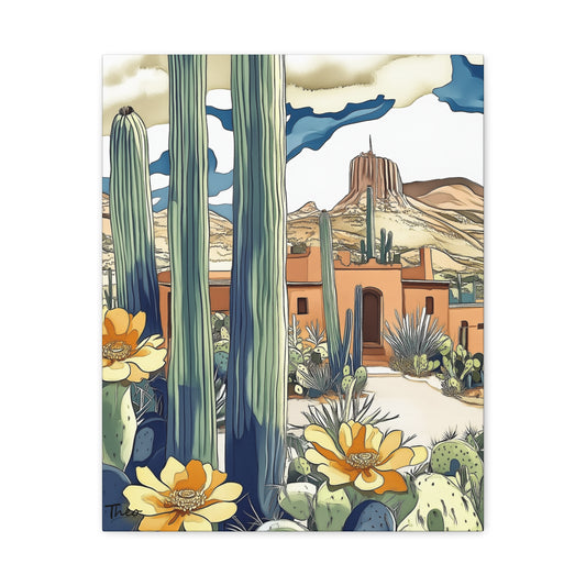 Desert Rose Canvas Art Print | Bohemian Home Decor | Southwestern Wall Art