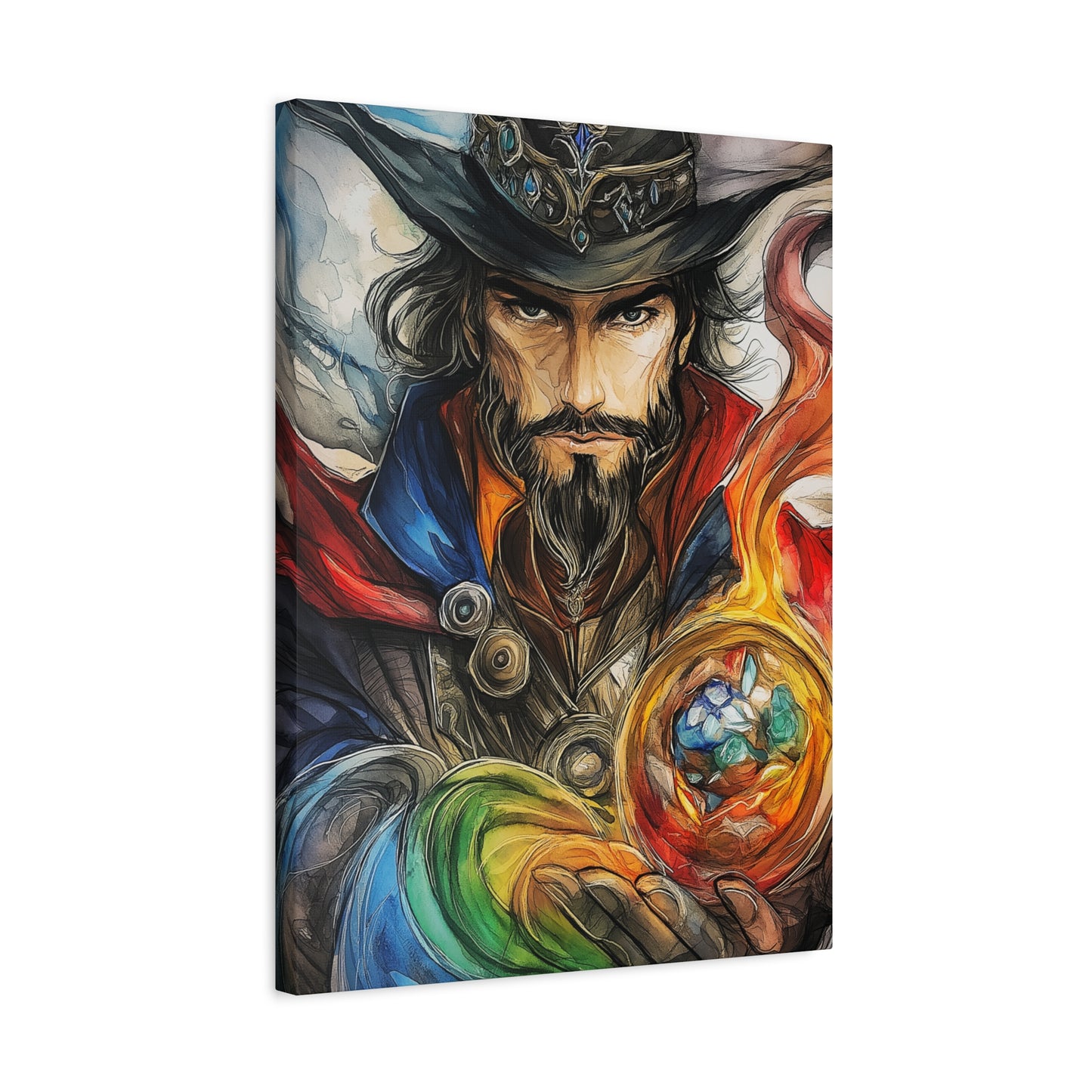 Mystical Wizard Canvas Art - Fantasy Home Decor for Magic Lovers