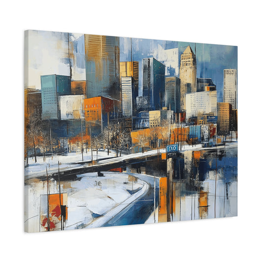 Urban Landscape Matte Canvas Wall Art - Modern Cityscape Decor