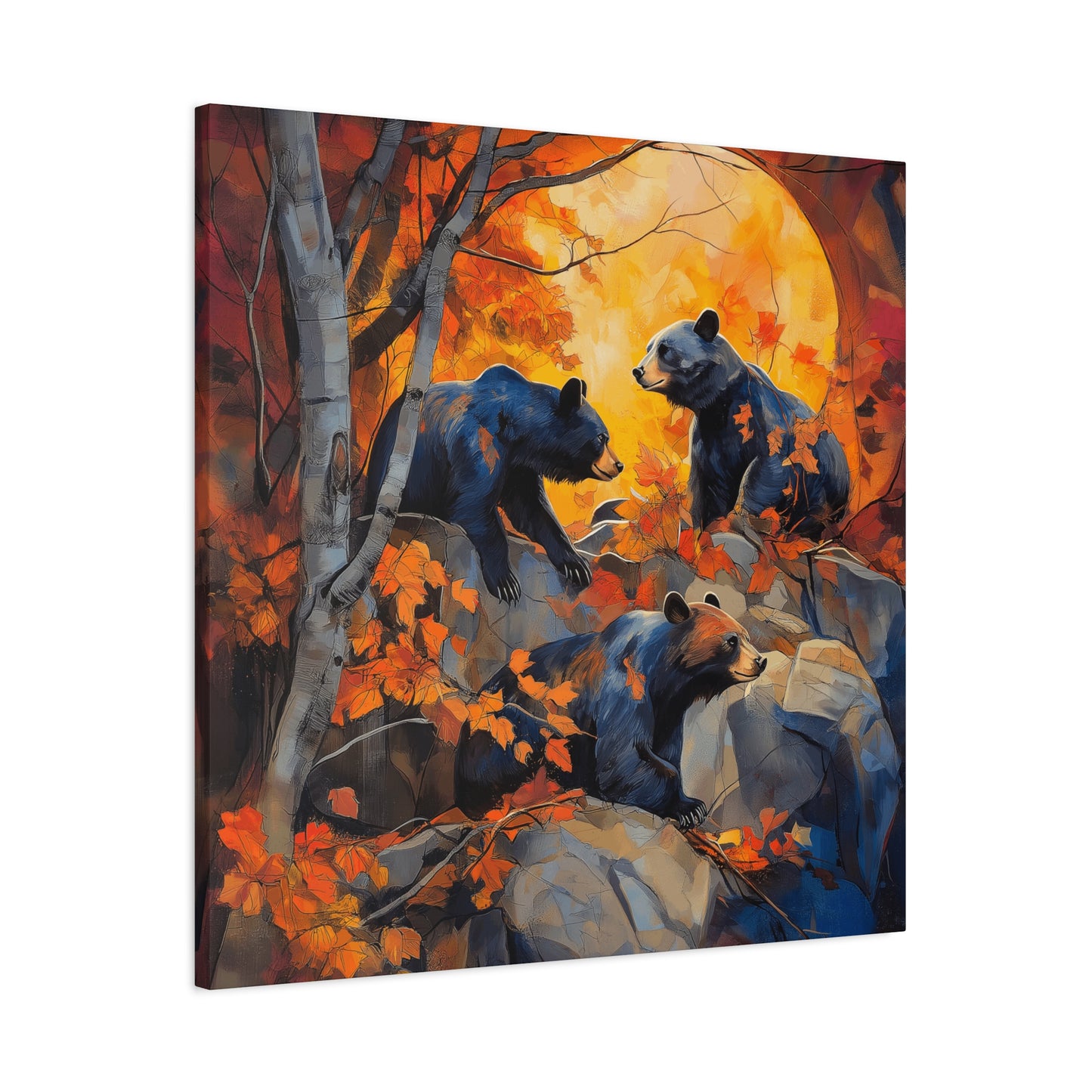 Canvas Print - Three Bears and the Moon