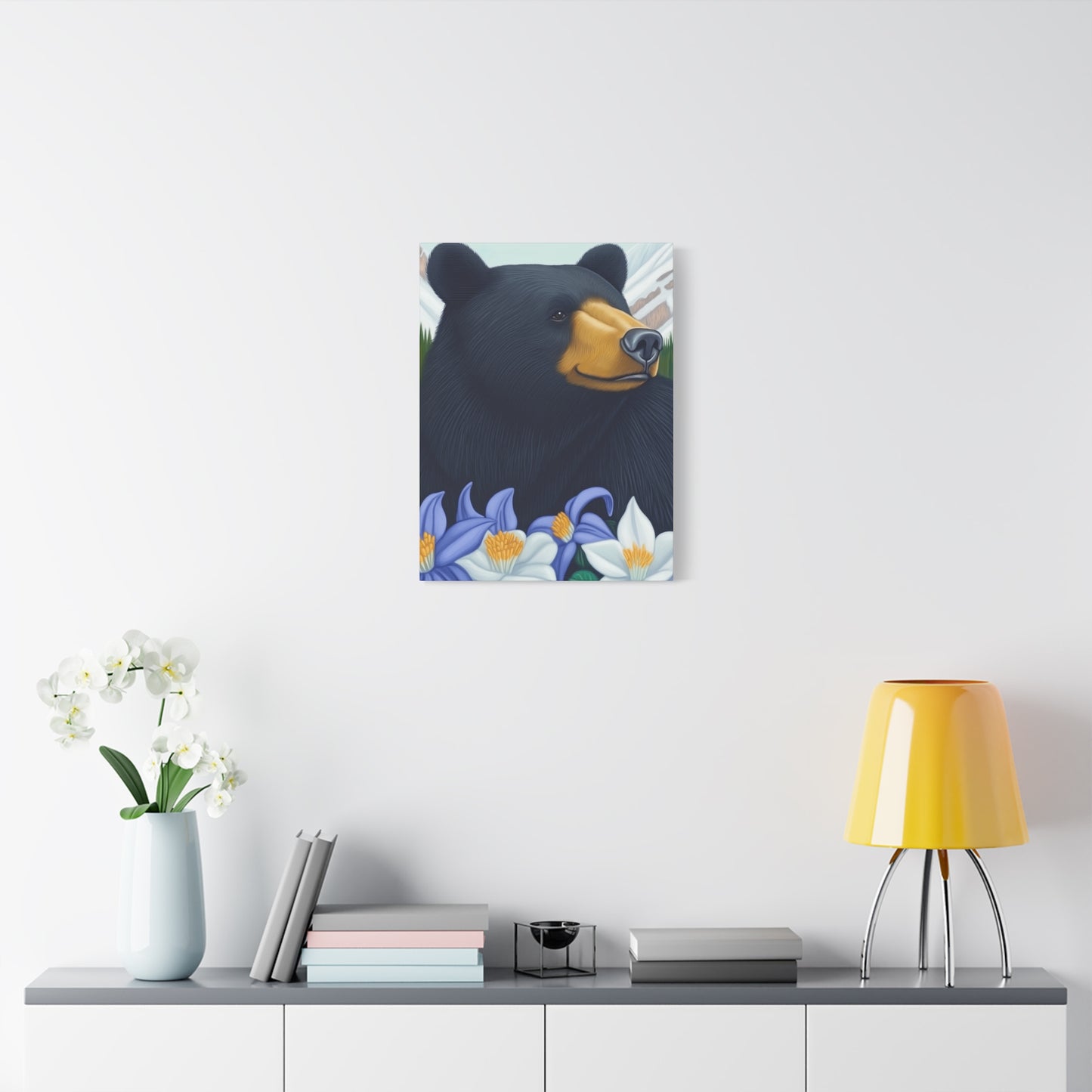 Canvas Print - Colorado Black Bear with Flowers