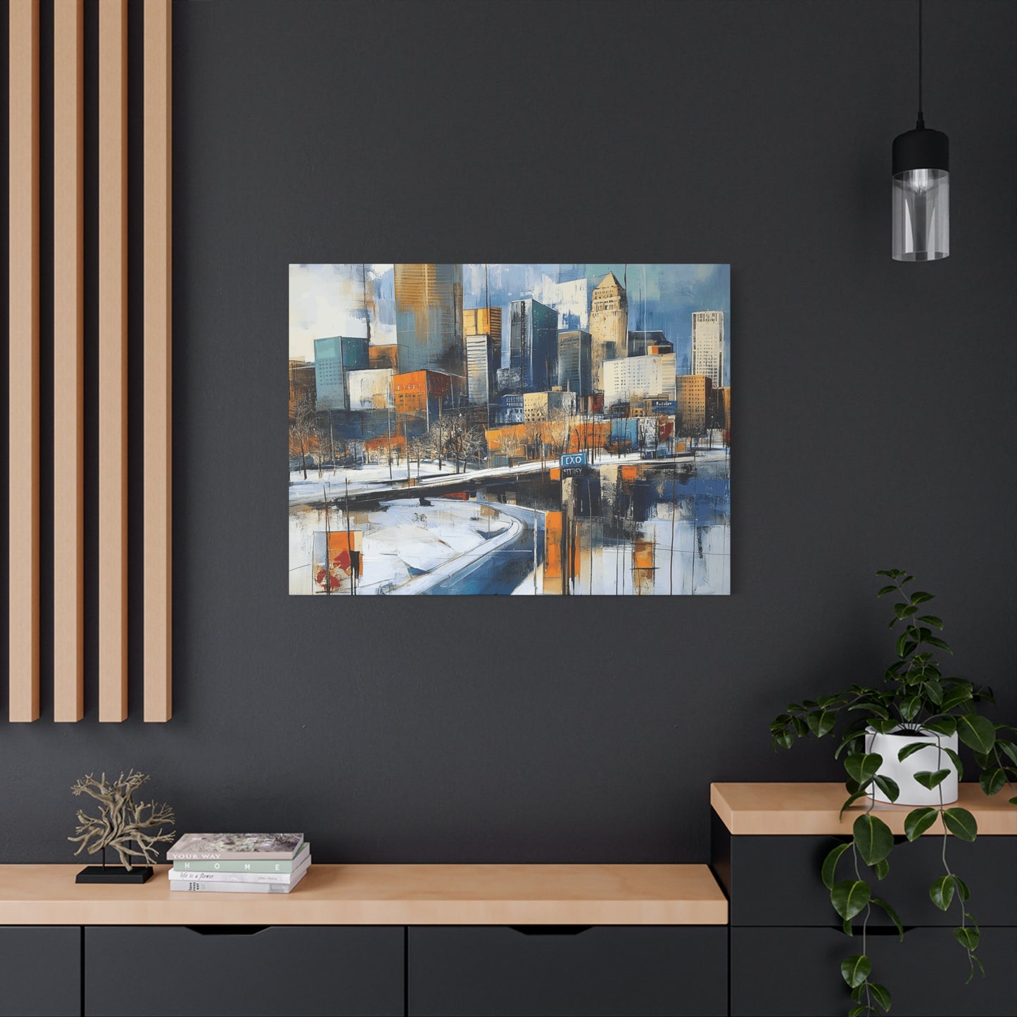 Urban Landscape Matte Canvas Wall Art - Modern Cityscape Decor