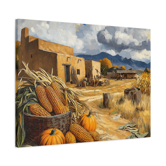 Harvest Landscape Canvas Print - Rustic Fall Decor for Home