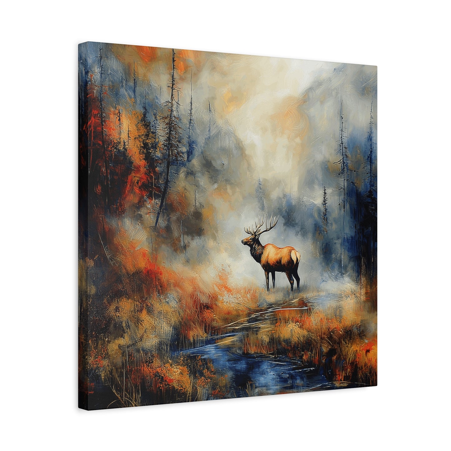 Majestic Elk Canvas Art - Nature Wall Decor for Outdoor Enthusiasts