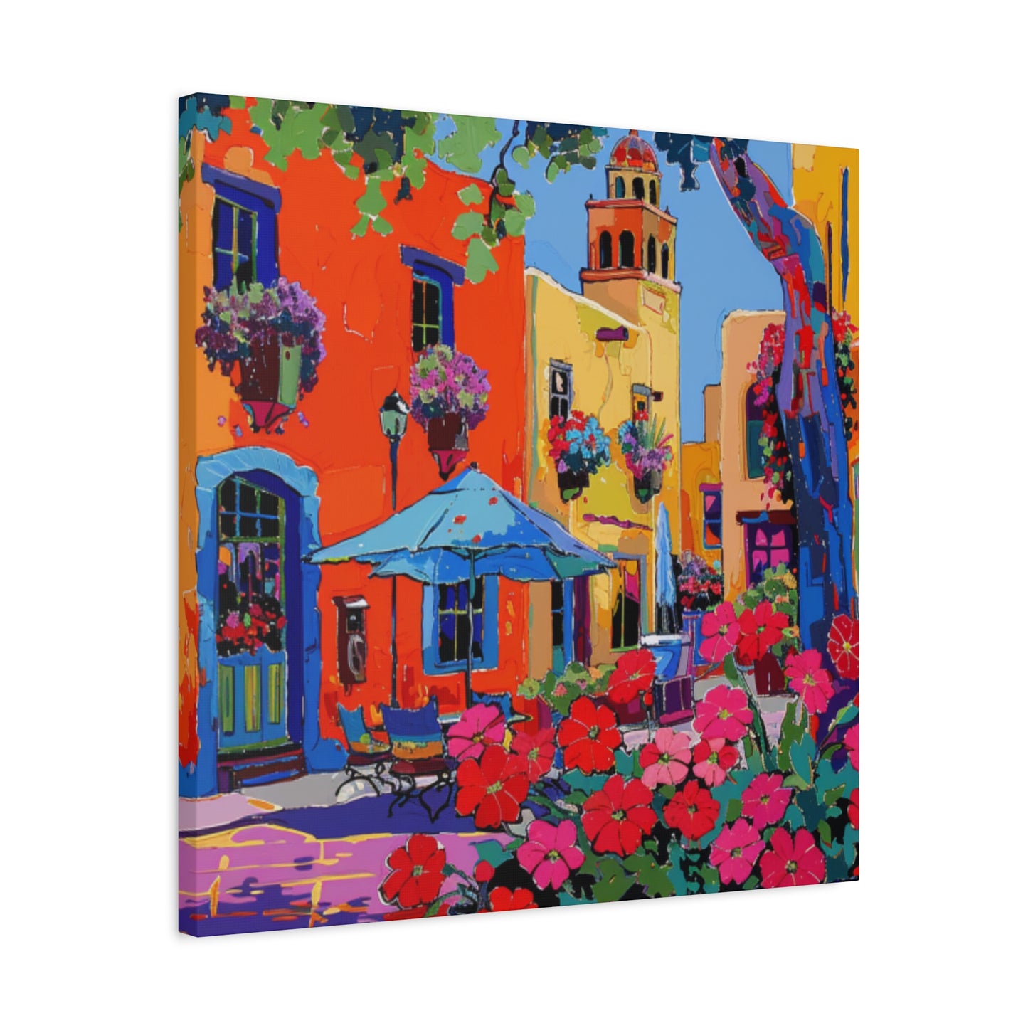 Canvas Print Santa Fe Festive Street Scene