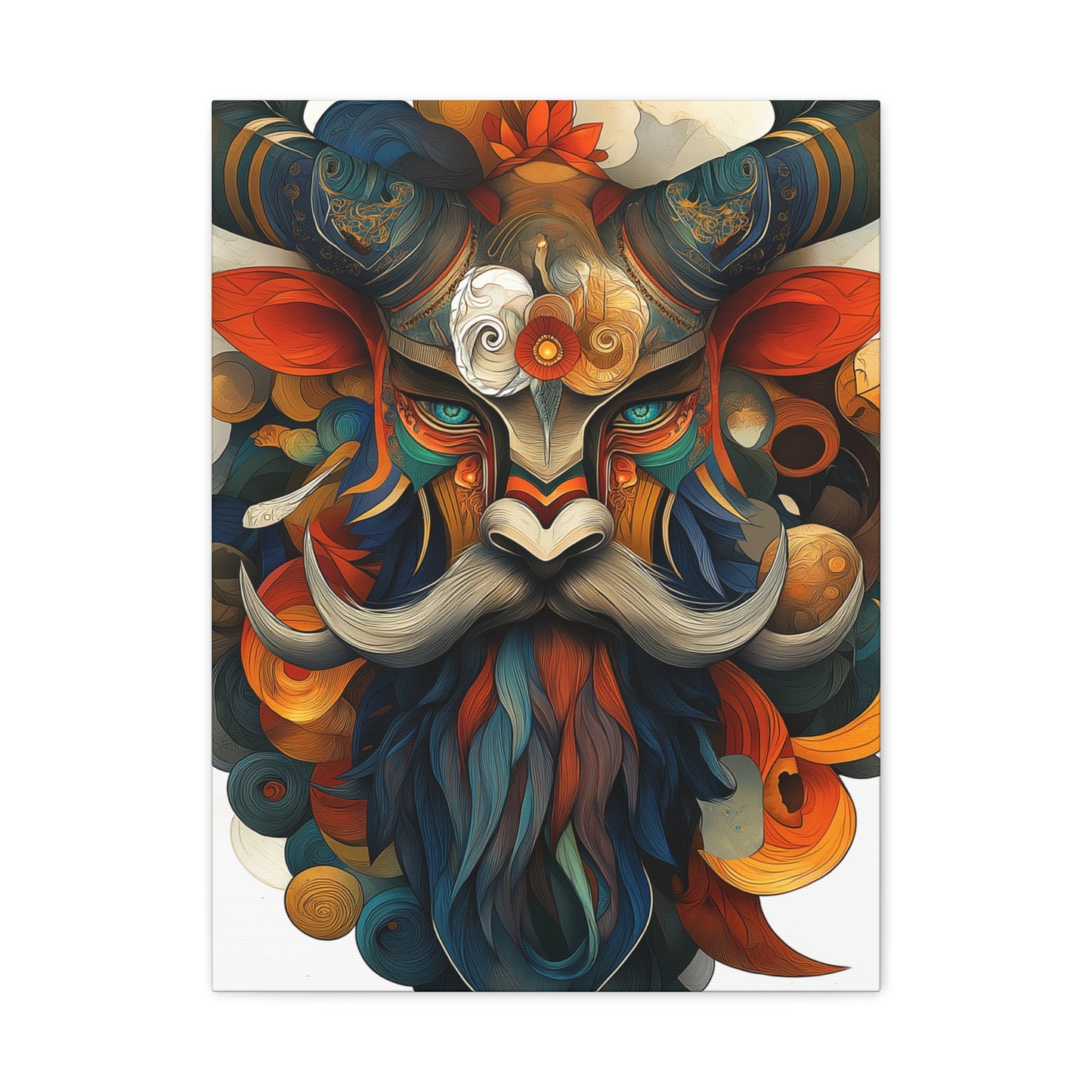 Vibrant Mask Wall Art Canvas | Bohemian Decor