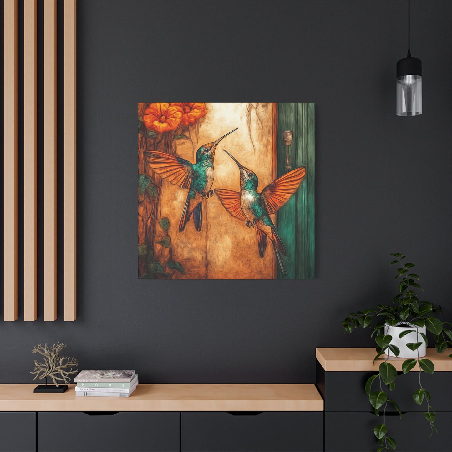 Canvas Wall Art - Dueling Hummingbirds