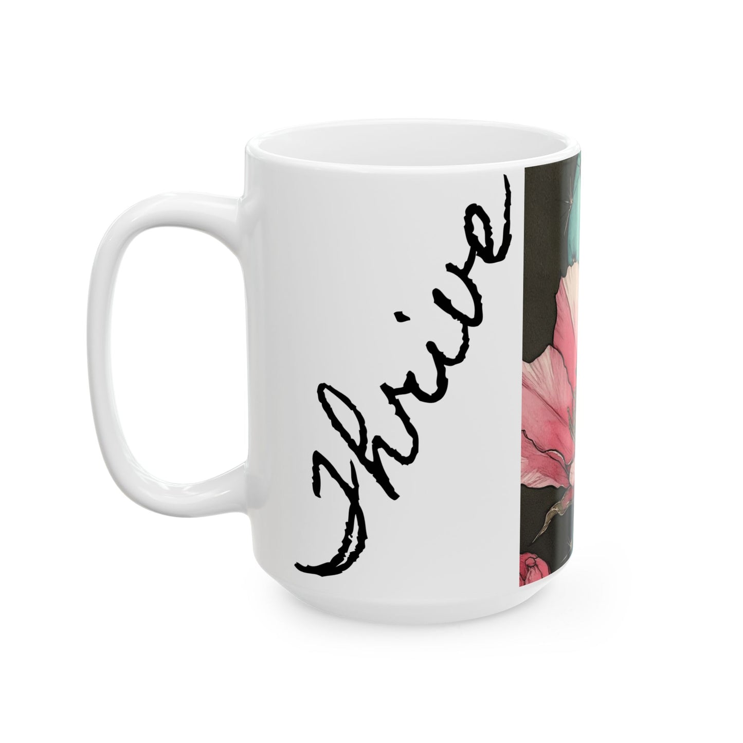 Floral Cactus Ceramic Mug -THRIVE