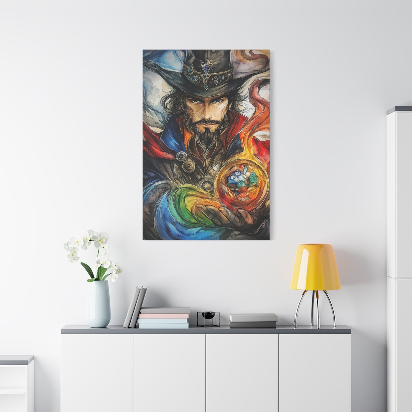 Mystical Wizard Canvas Art - Fantasy Home Decor for Magic Lovers
