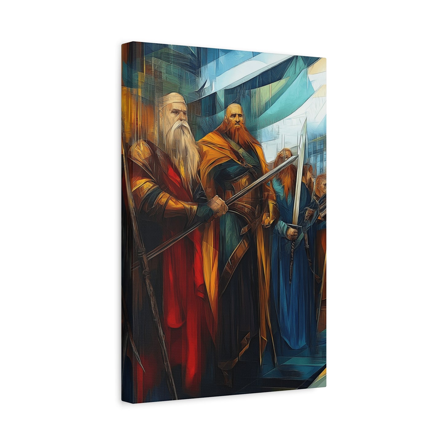 Epic Fantasy Art Canvas Print - Stretched 1.25" Wall Decor Featuring Legendary Warriors