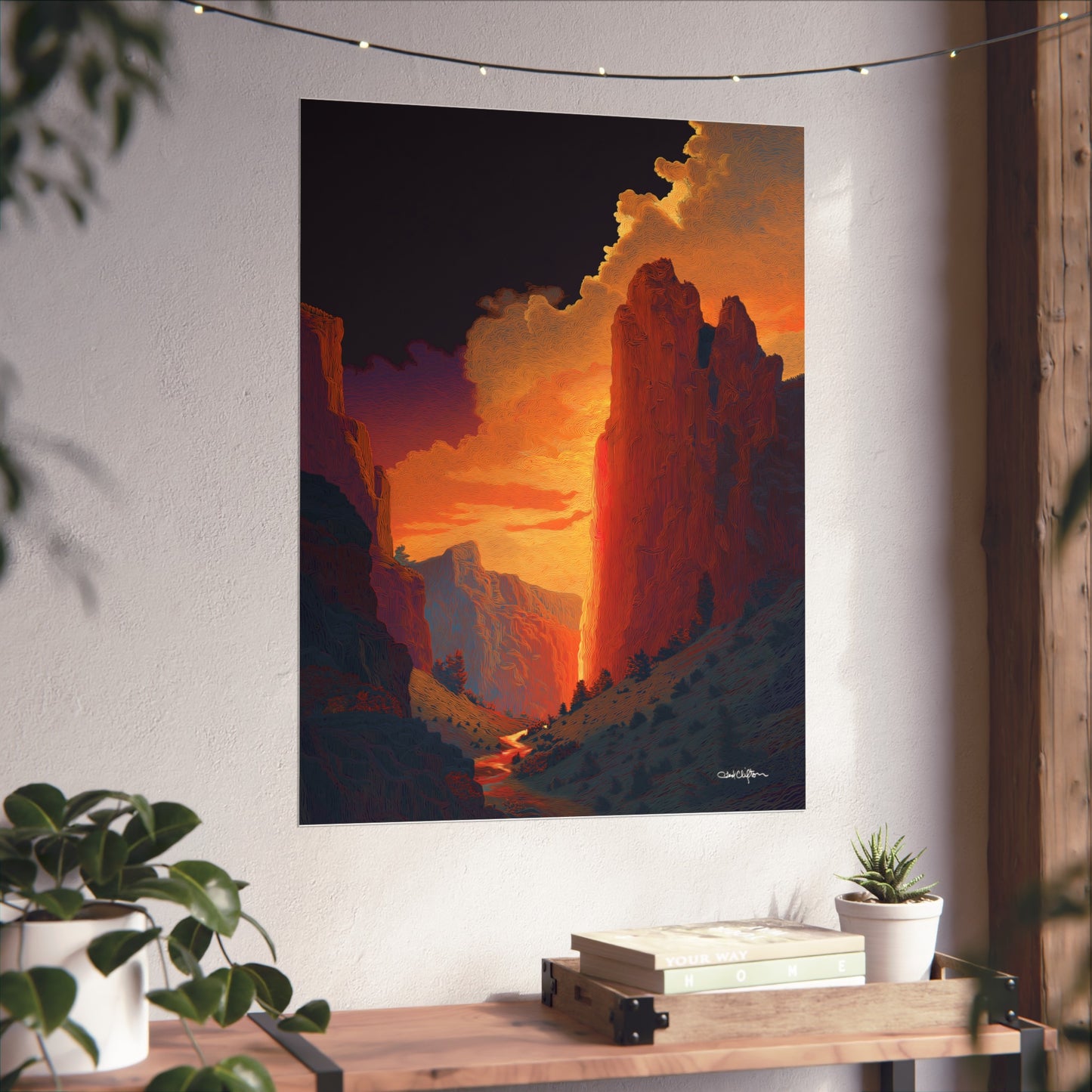 Magic Canyon Giclee Fine Art Poster — Dramatic Desert Landscape Wall Art