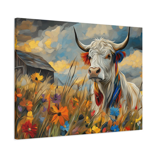 Colorful Cow Canvas Wall Art - Farmhouse Decor