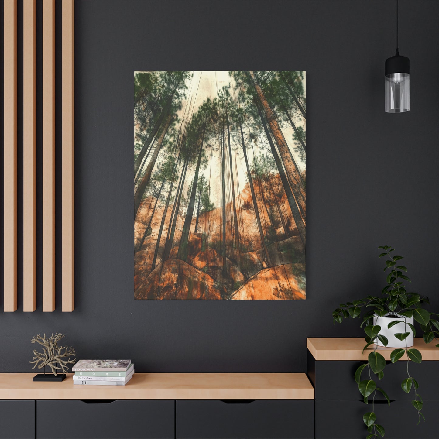 Nature-Inspired Stretched Canvas Art - Forest Serenity