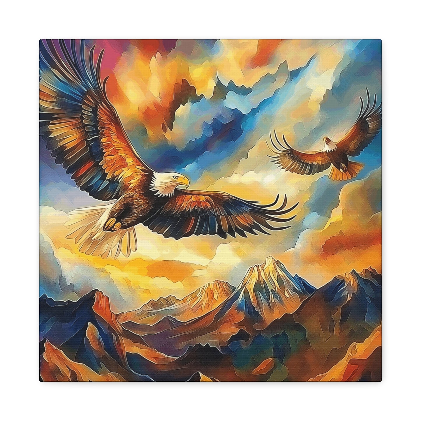Majestic Eagle Canvas Art – Vibrant Stretched Wall Decor for Nature Lovers