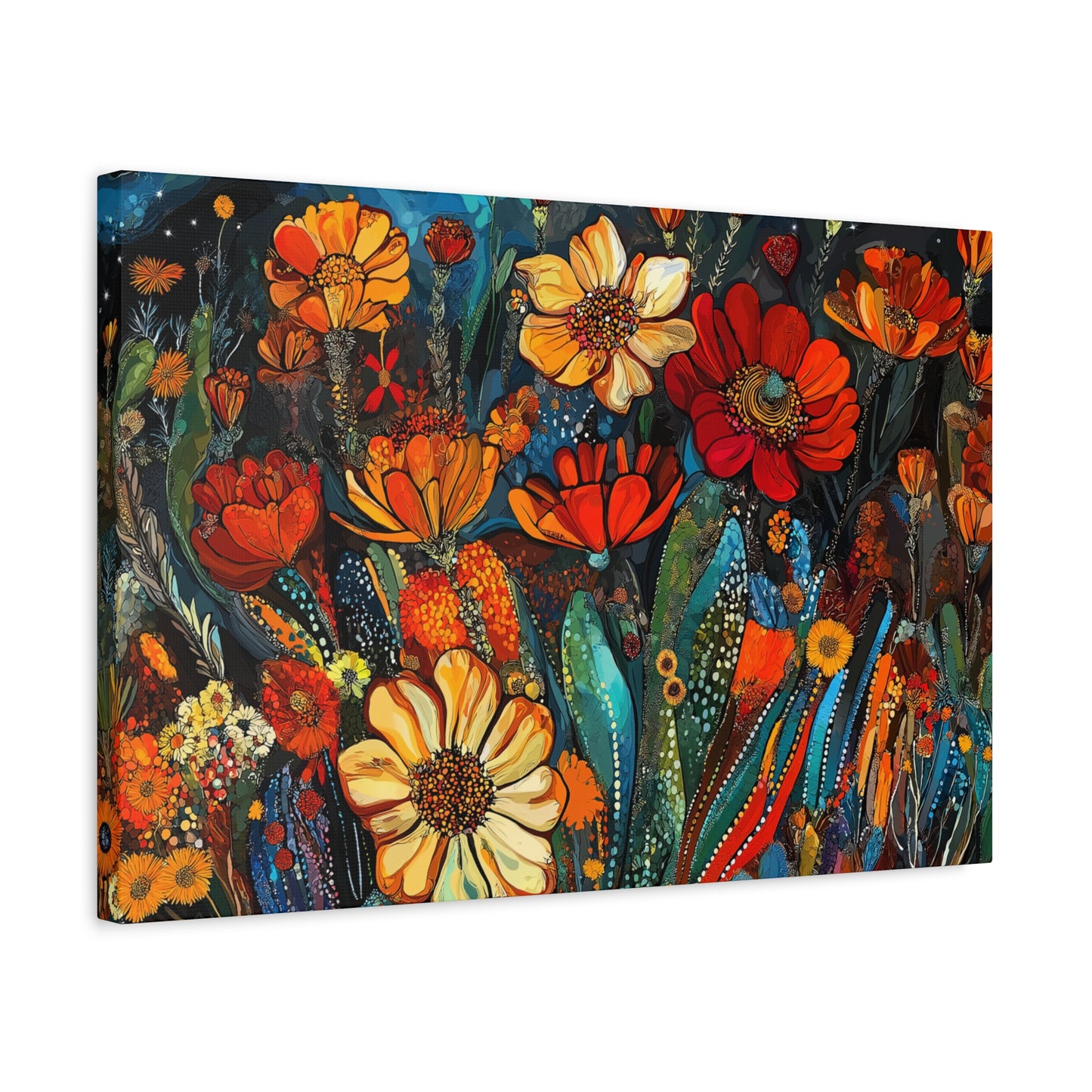 Canvas Wall Art - Cacti Flower Frenzy 1