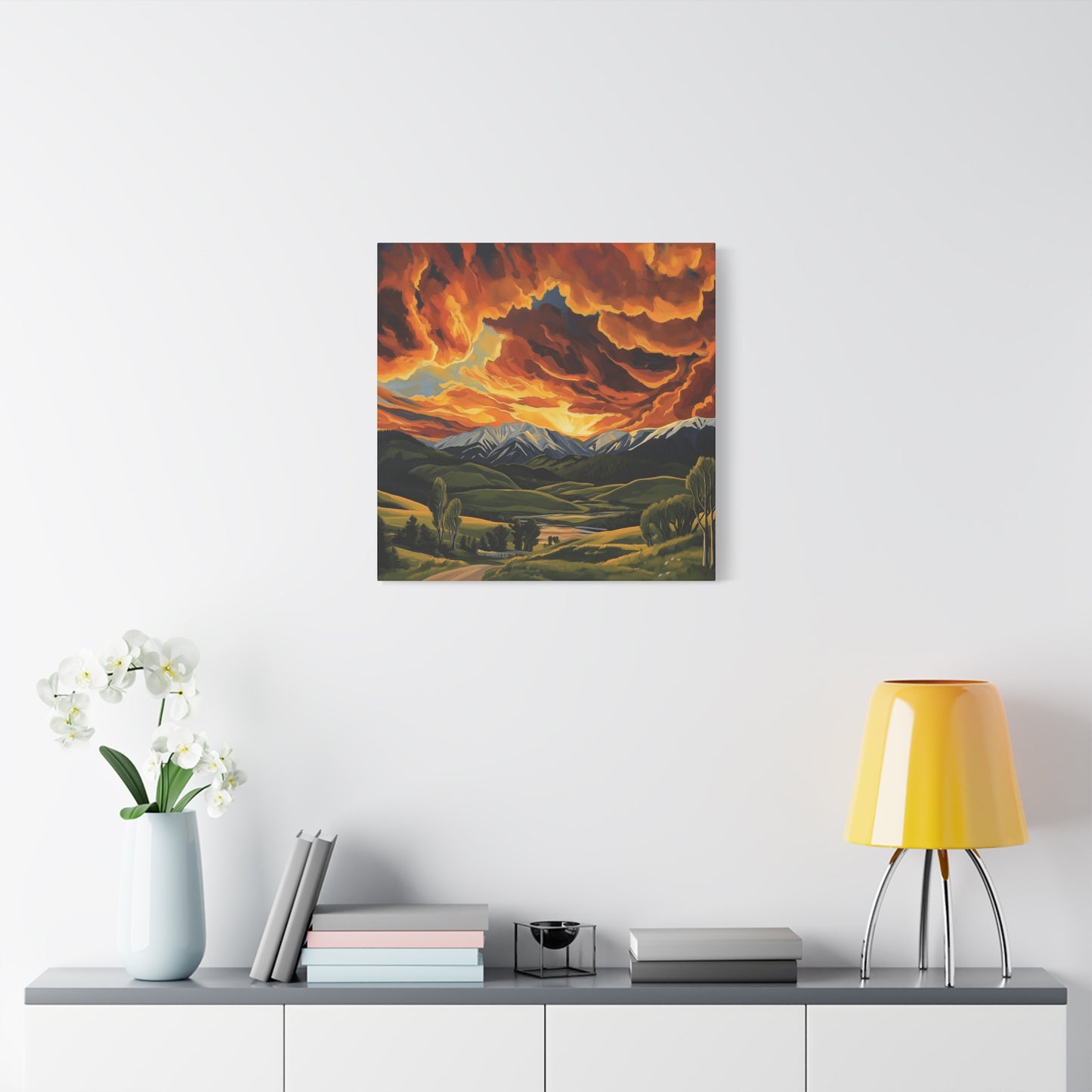 Canvas Print - Colorado Mountains and Farm