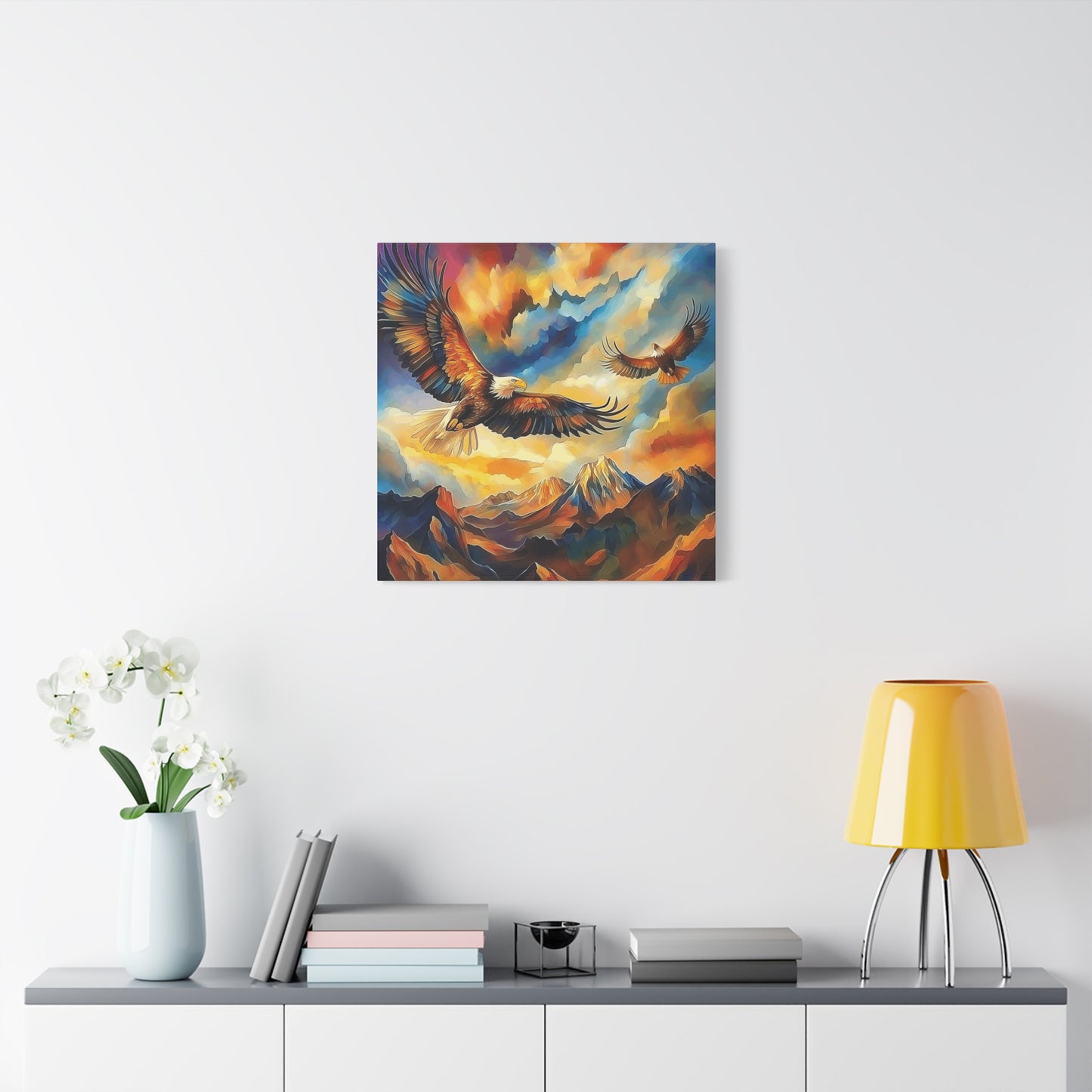 Majestic Eagle Canvas Art – Vibrant Stretched Wall Decor for Nature Lovers