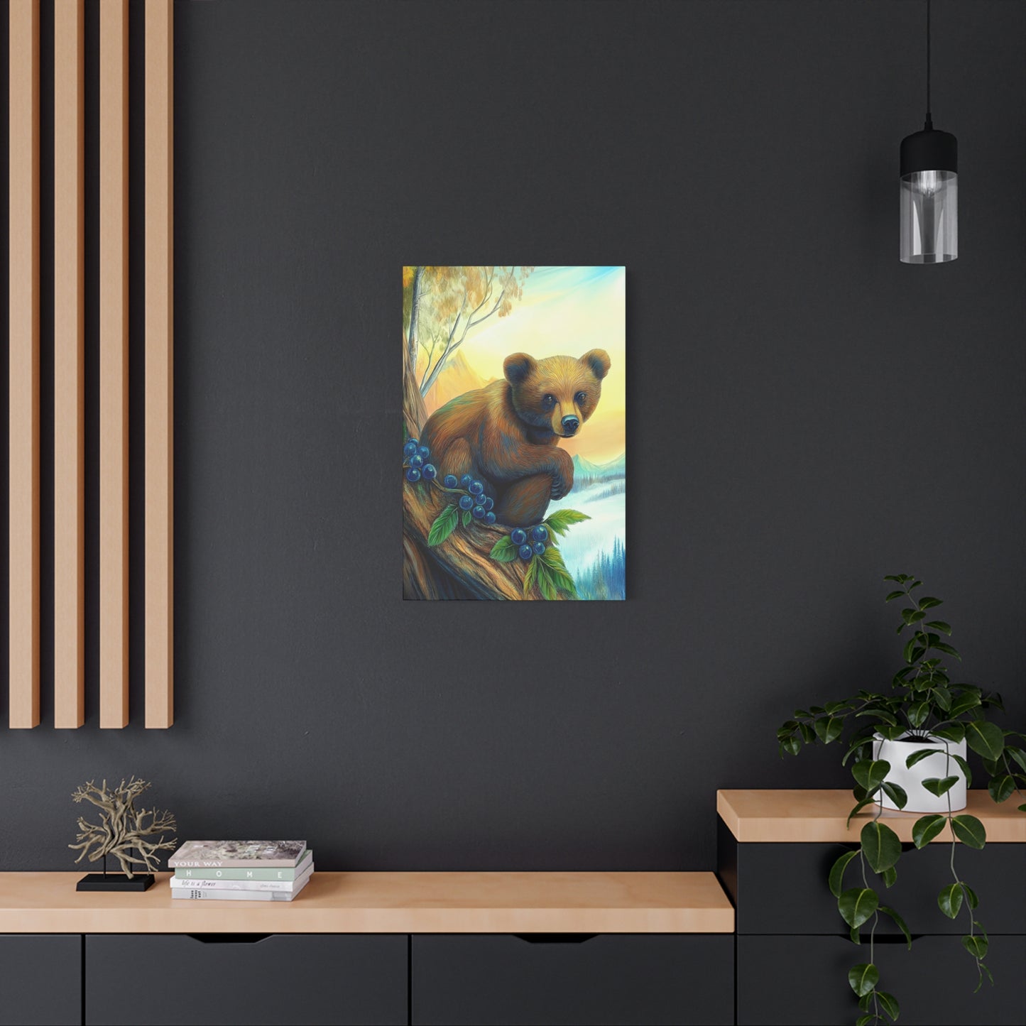 Canvas Wall Art - Bear Cub Watching