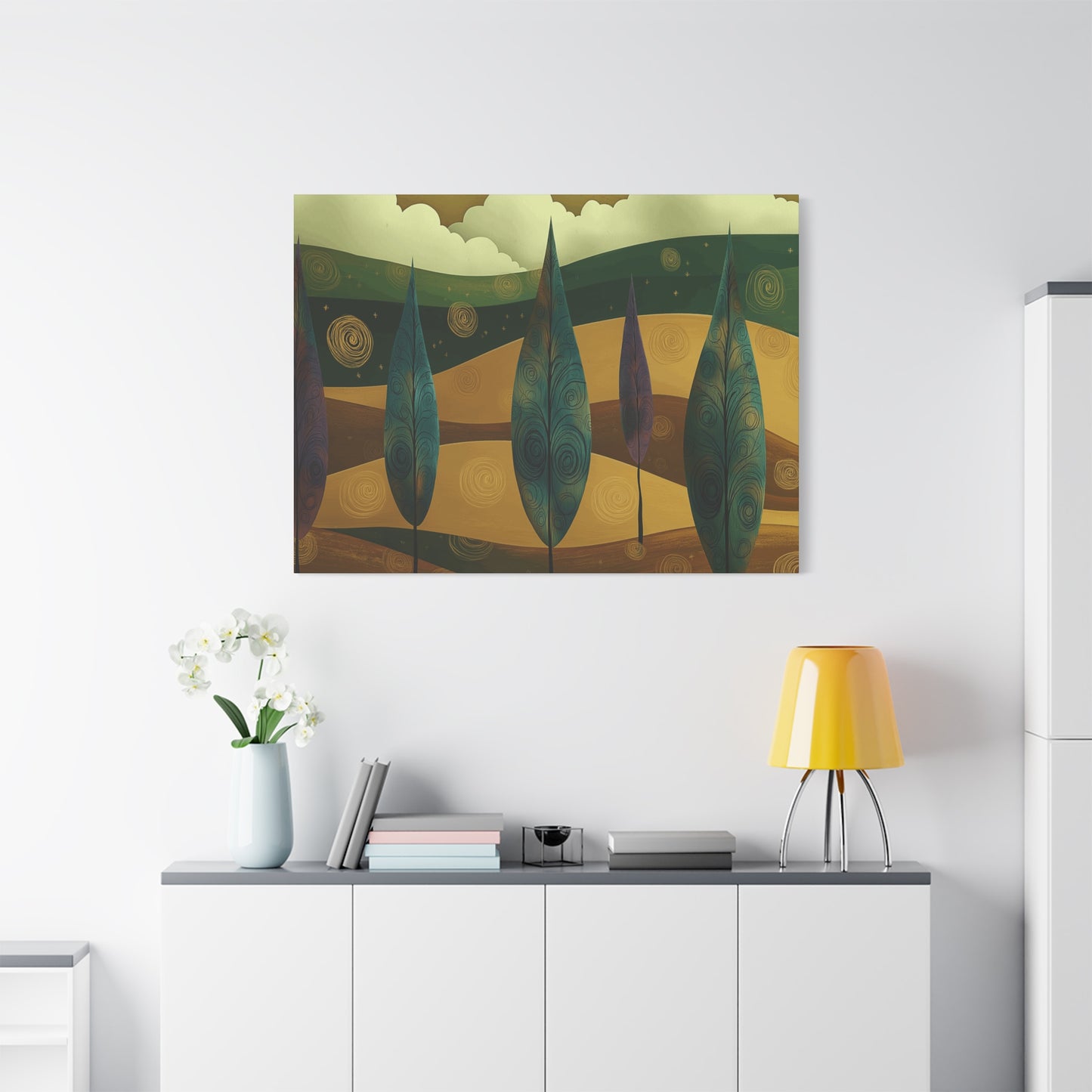 Serene Trees Abstract Canvas Wall Art