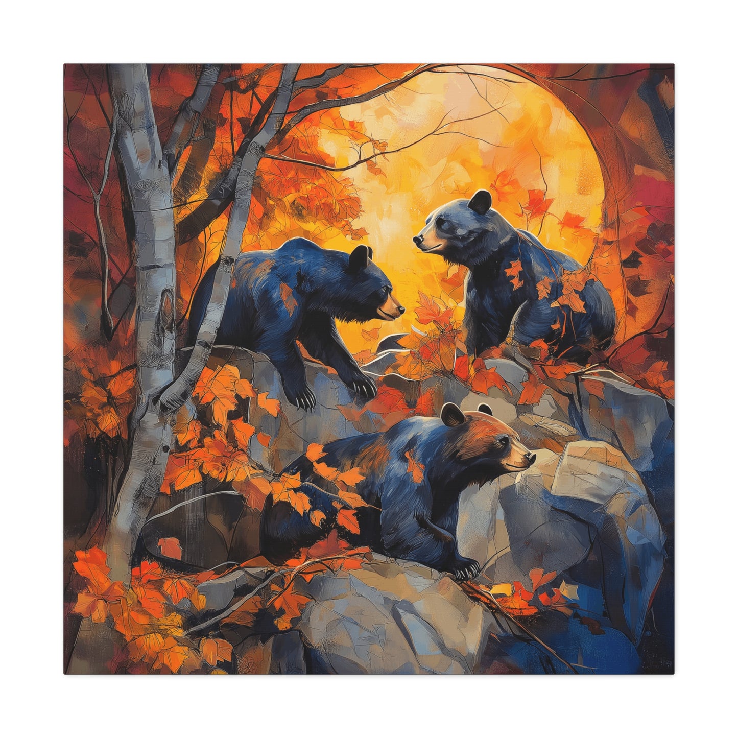Canvas Print - Three Bears and the Moon