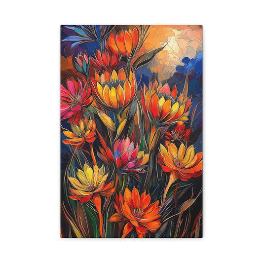 Vibrant Floral Canvas Wall Art - Perfect for Home Decor and Gifting