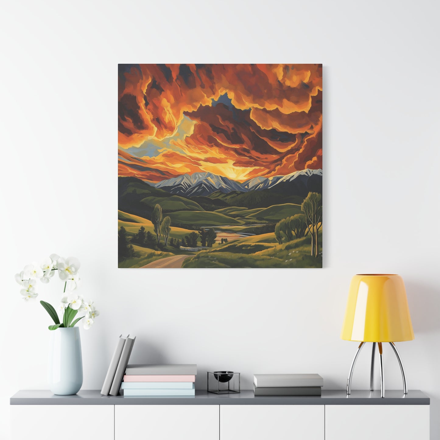 Canvas Print - Colorado Mountains and Farm