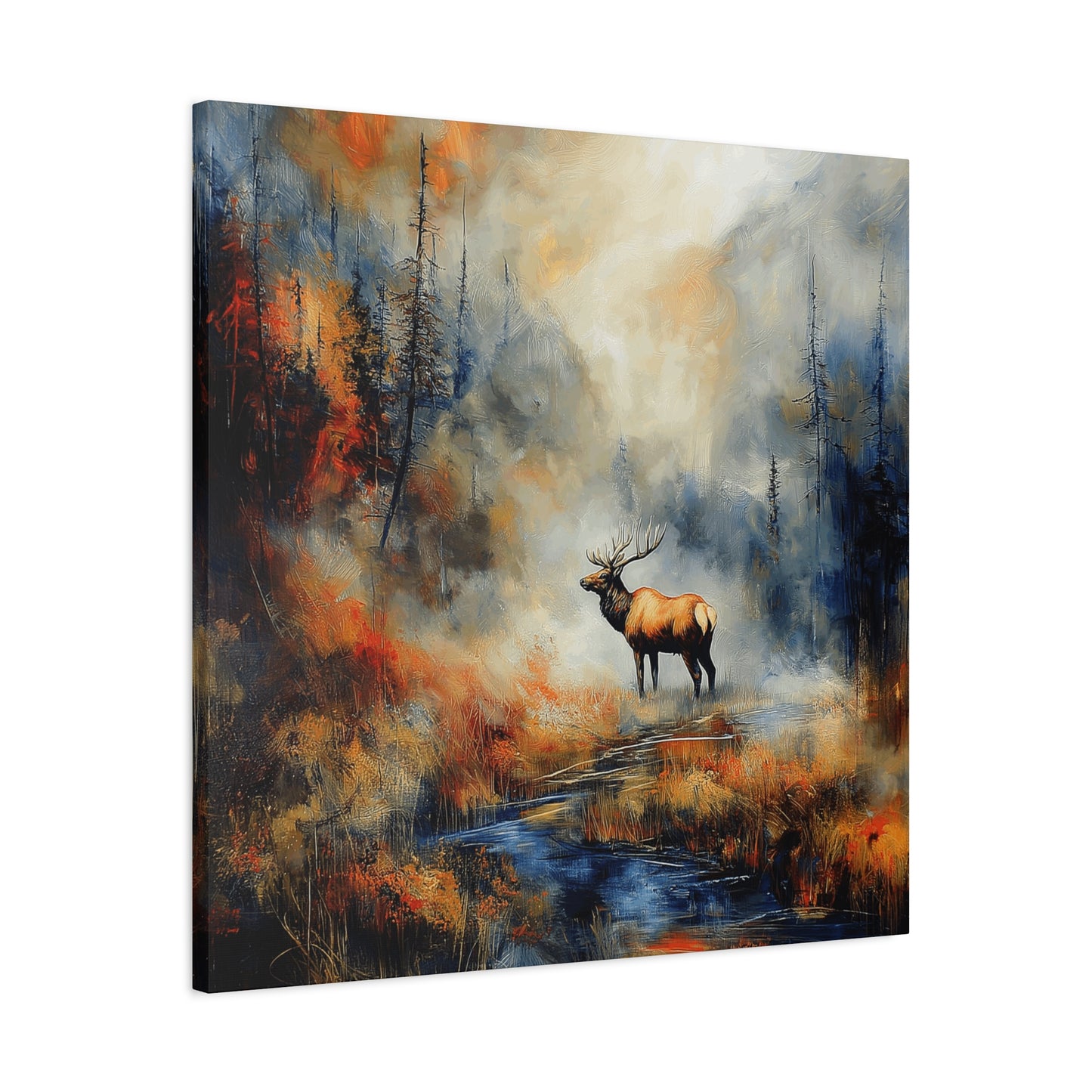Majestic Elk Canvas Art - Nature Wall Decor for Outdoor Enthusiasts