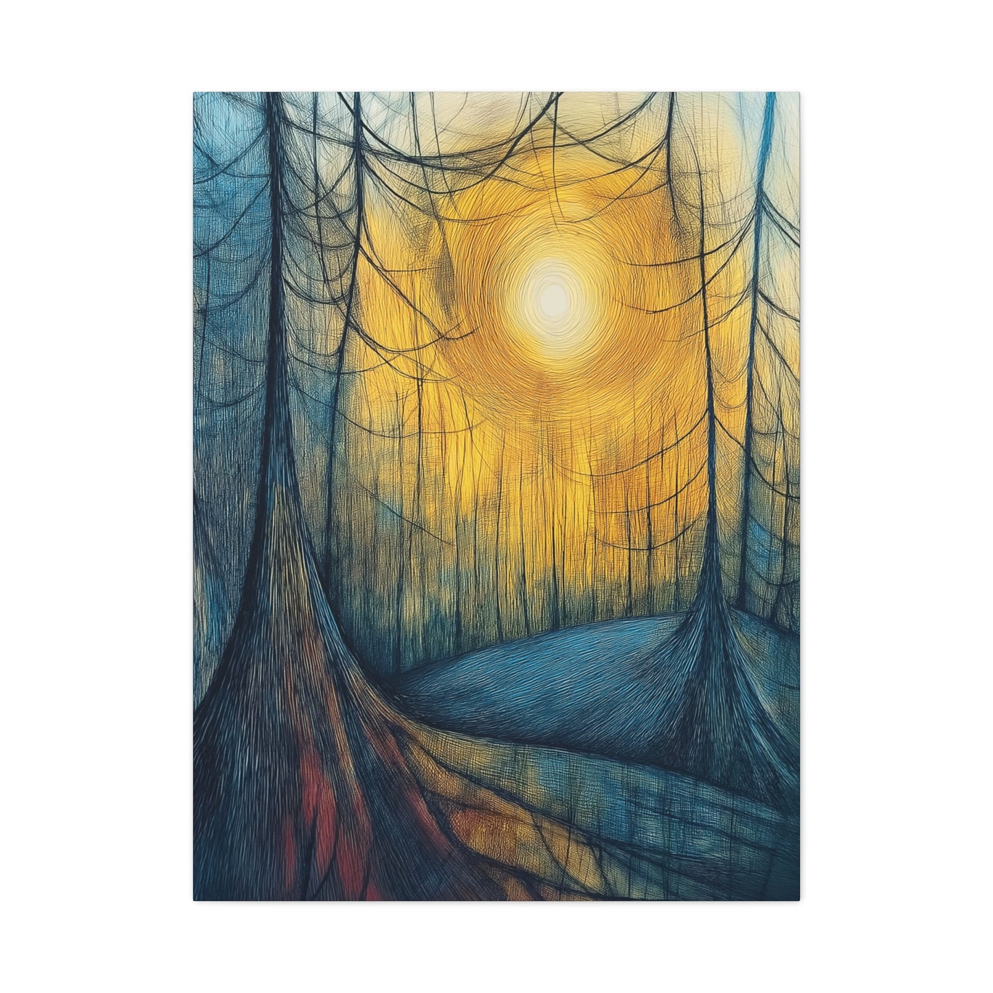 Sunlit Forest Matte Canvas Art