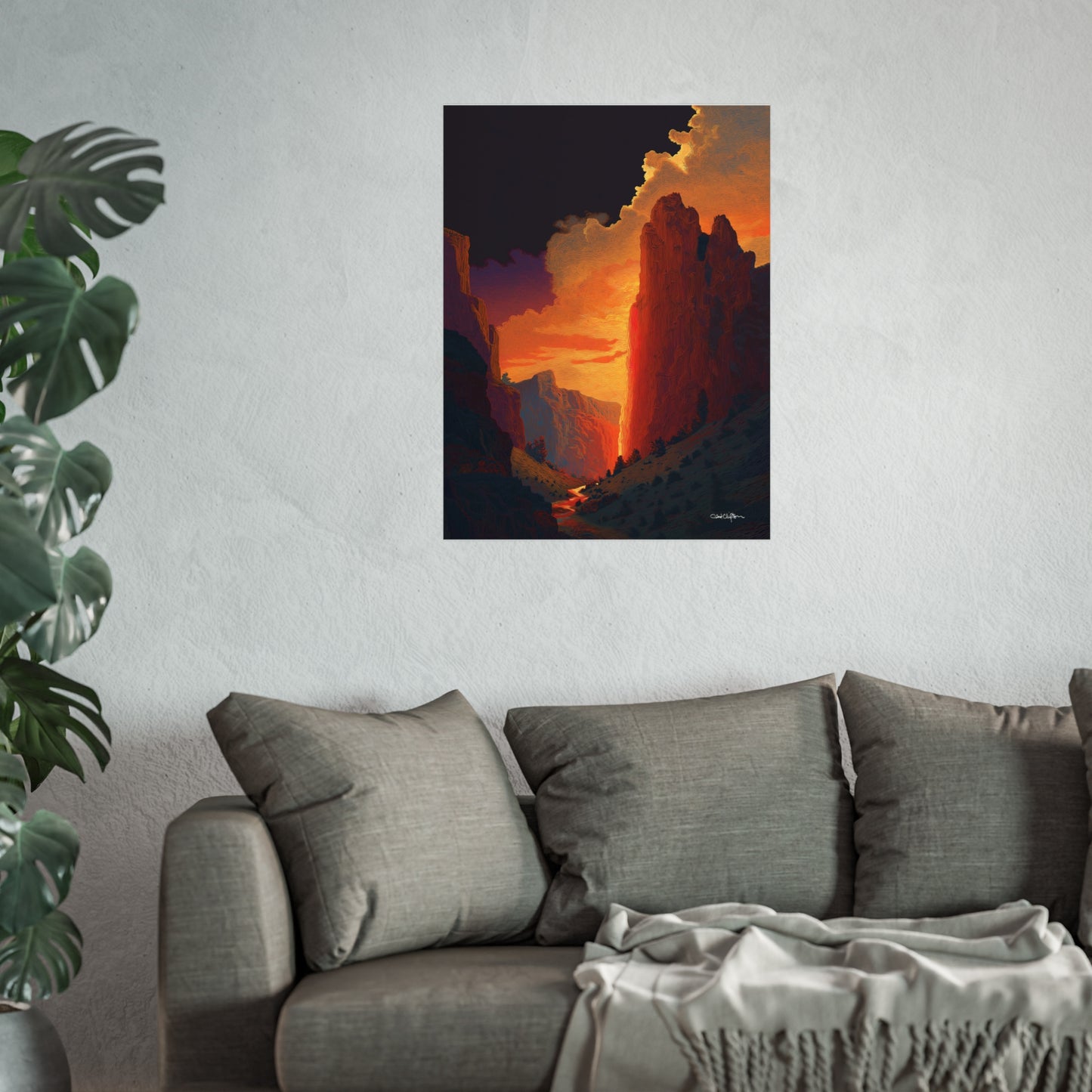 Magic Canyon Giclee Fine Art Poster — Dramatic Desert Landscape Wall Art