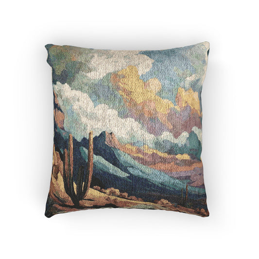 Desert Landscape Woven Pillow - Boho Home Decor