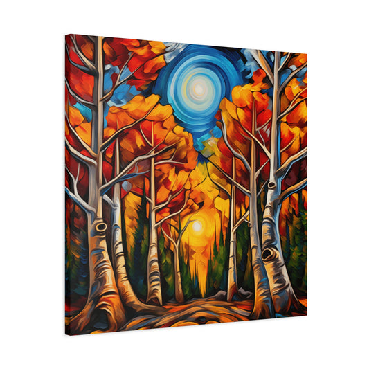Autumn Forest Canvas Art Print - Vibrant Fall Decor for Home & Office