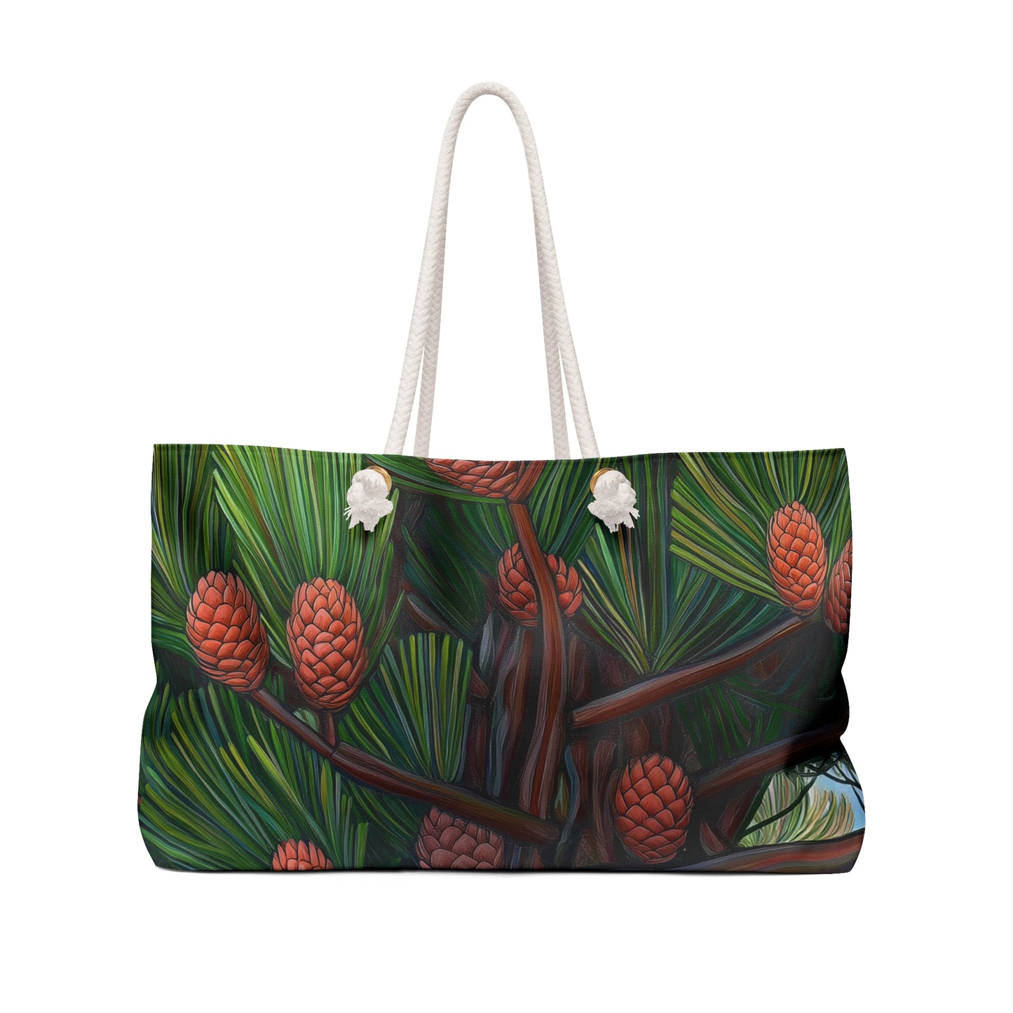 Pinecone Print Weekender Bag - Perfect for Travel and Outdoor Adventures