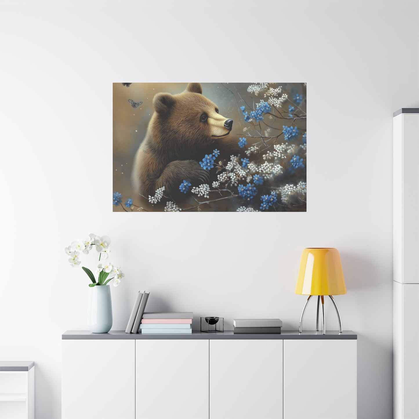 Bear Admiring the Flowers