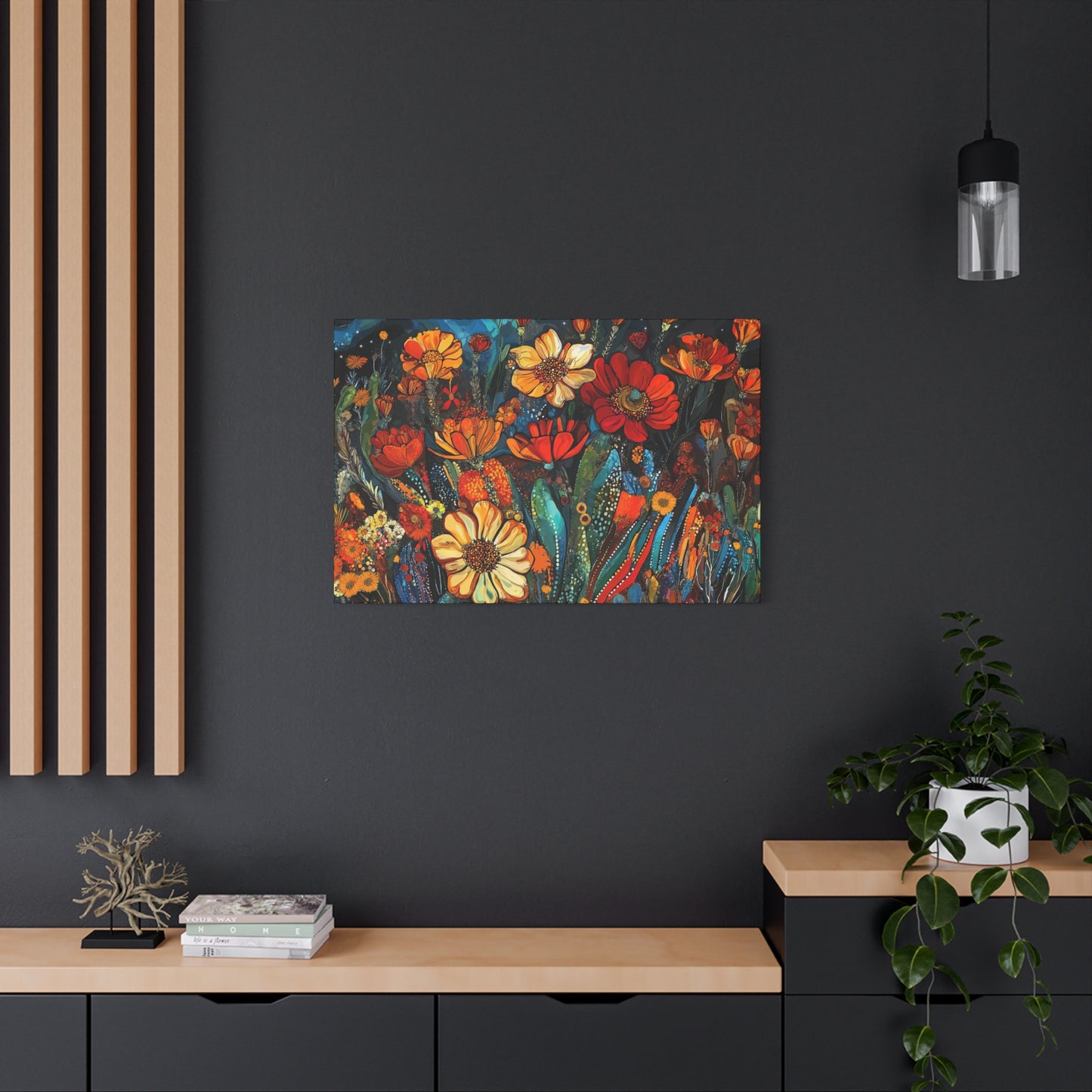 Canvas Wall Art - Cacti Flower Frenzy 1