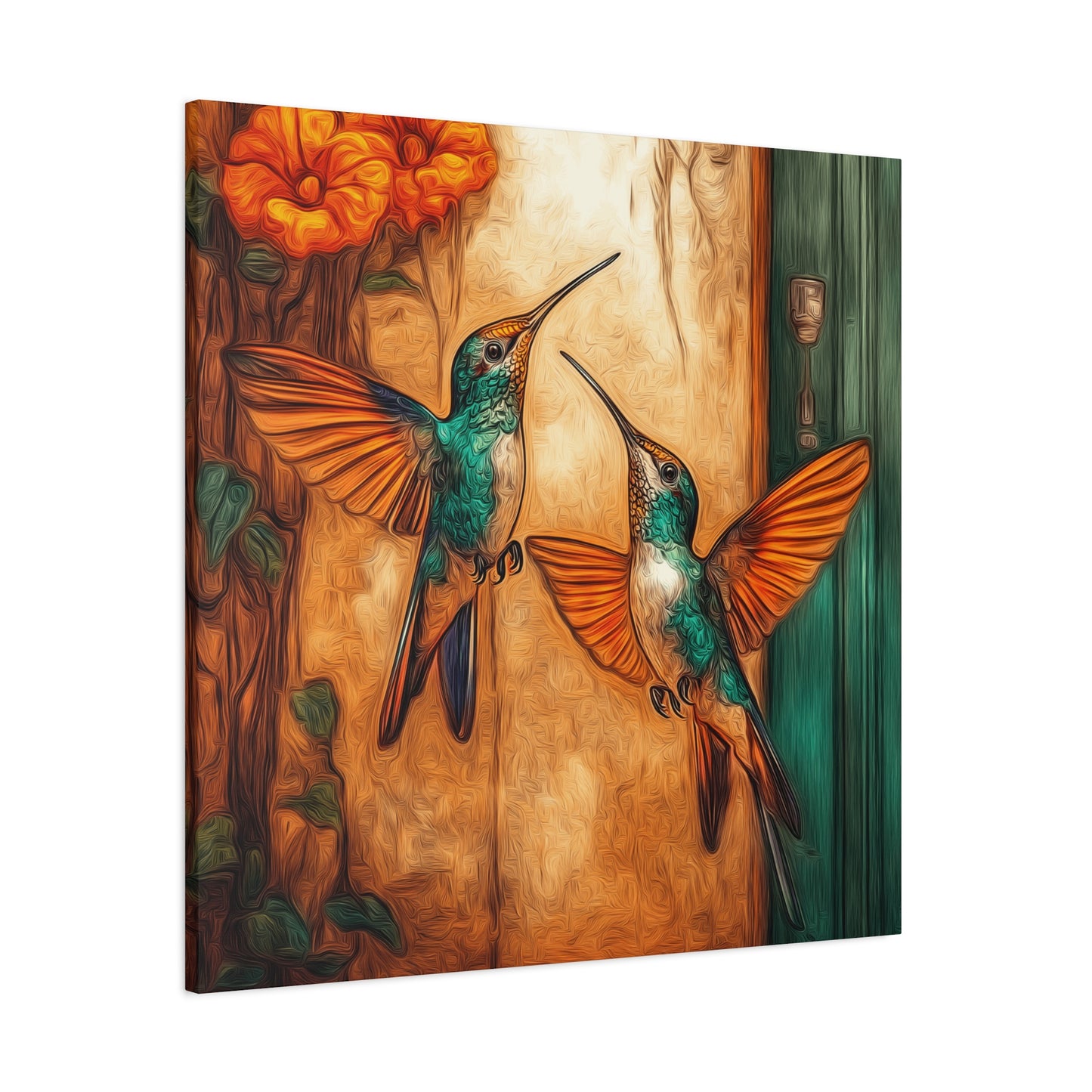 Canvas Wall Art - Dueling Hummingbirds